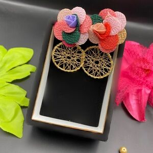 Floral Gold Hoop Earrings